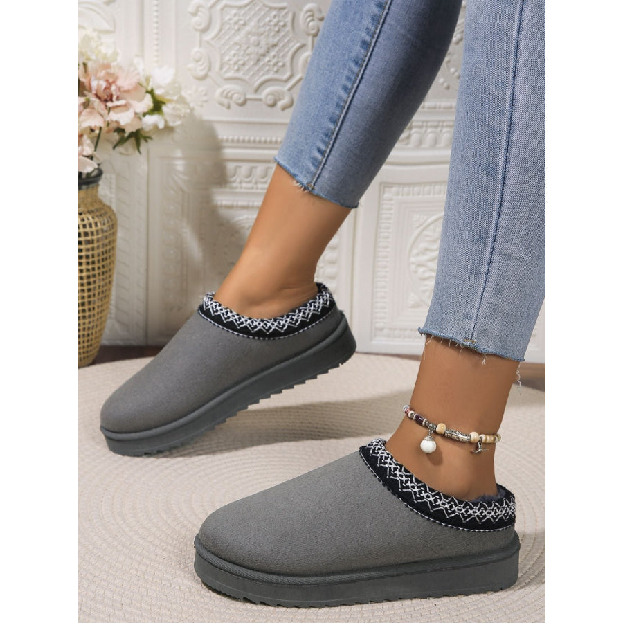 Round Toe Platform Slippers Apparel and Accessories