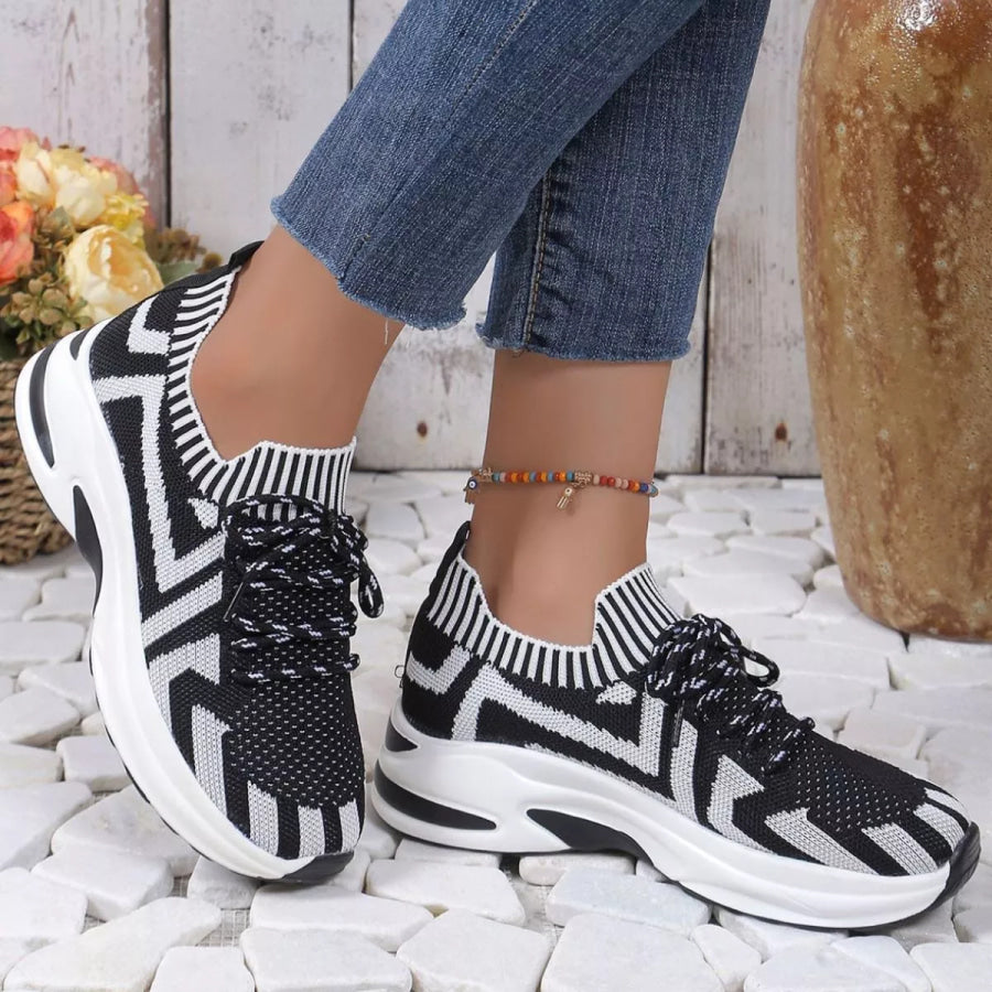 Round Toe Platform Sneakers Apparel and Accessories