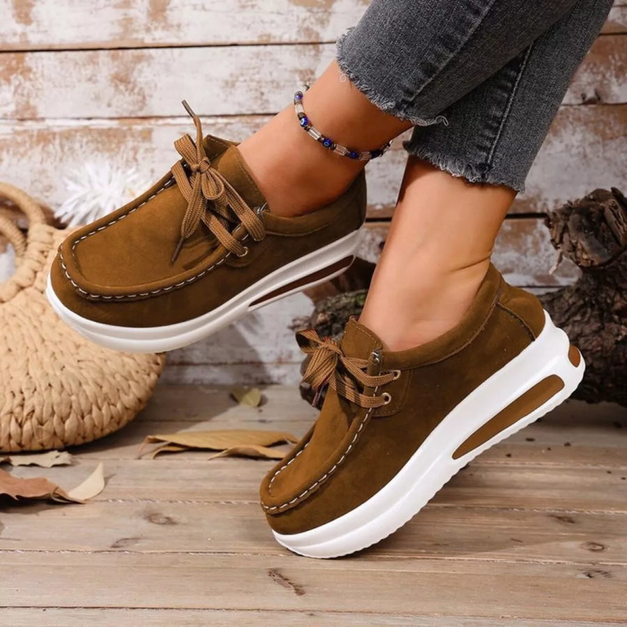 Round Toe Platform Sneakers Apparel and Accessories