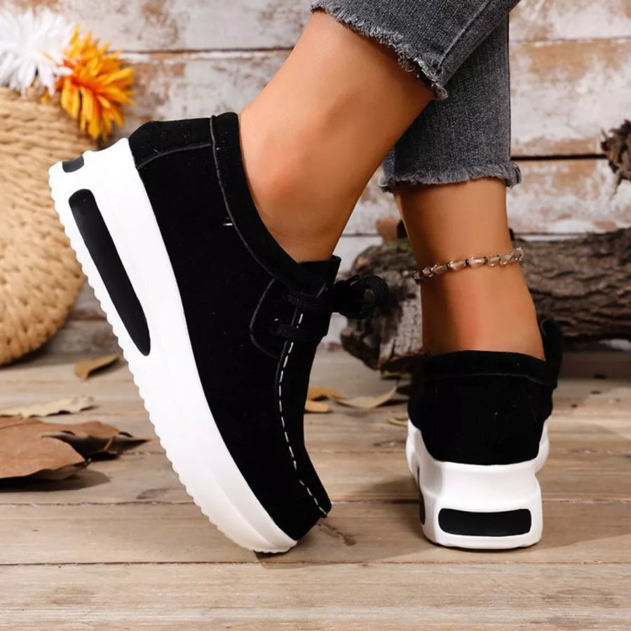 Round Toe Platform Sneakers Apparel and Accessories