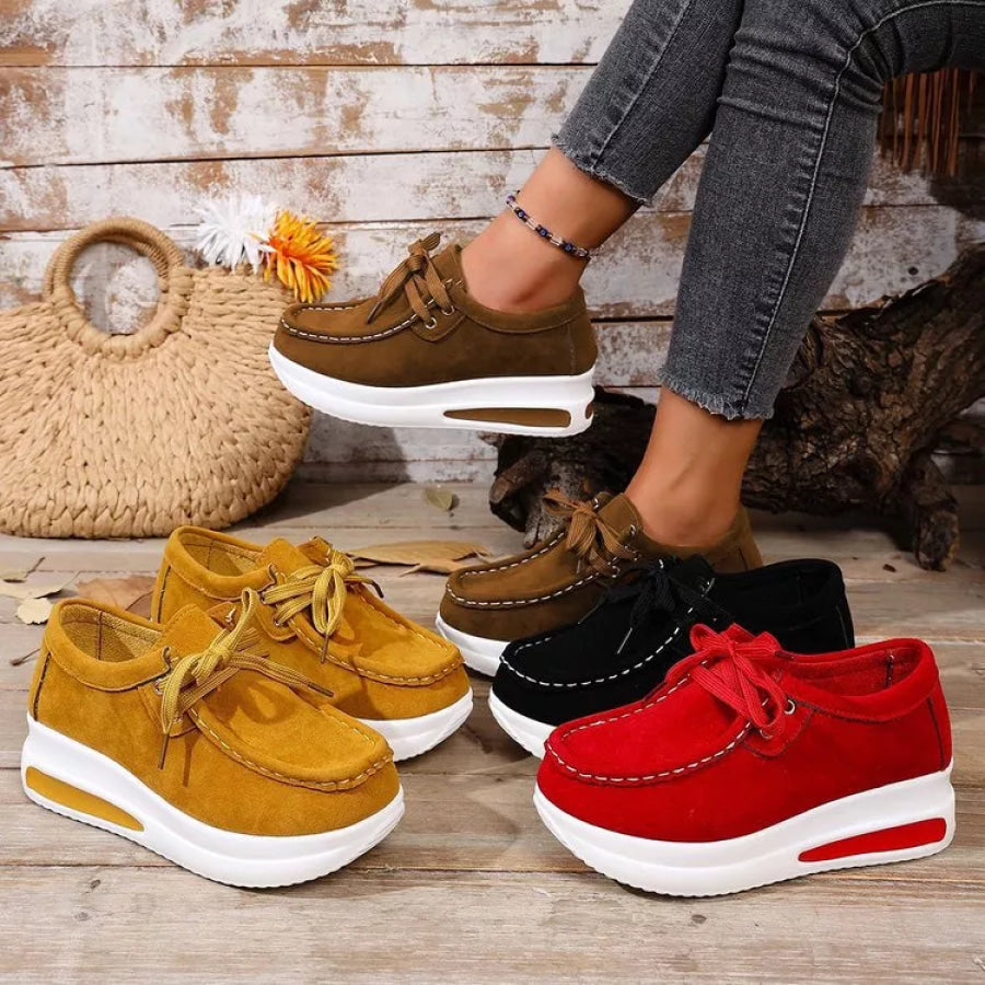 Round Toe Platform Sneakers Apparel and Accessories