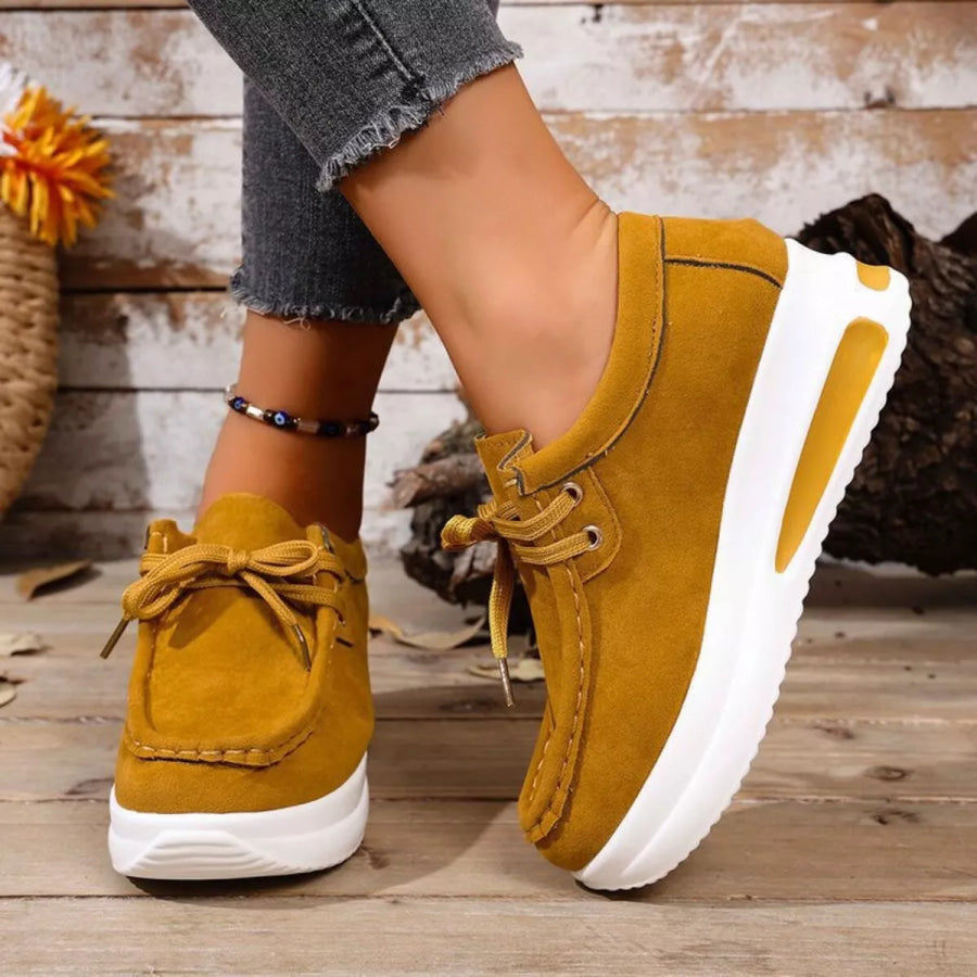 Round Toe Platform Sneakers Apparel and Accessories