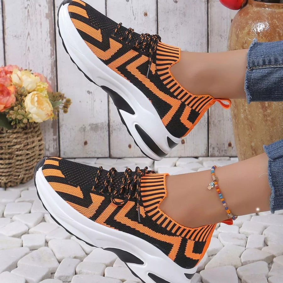 Round Toe Platform Sneakers Apparel and Accessories