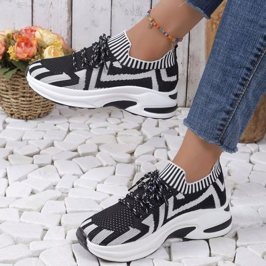 Round Toe Platform Sneakers Apparel and Accessories