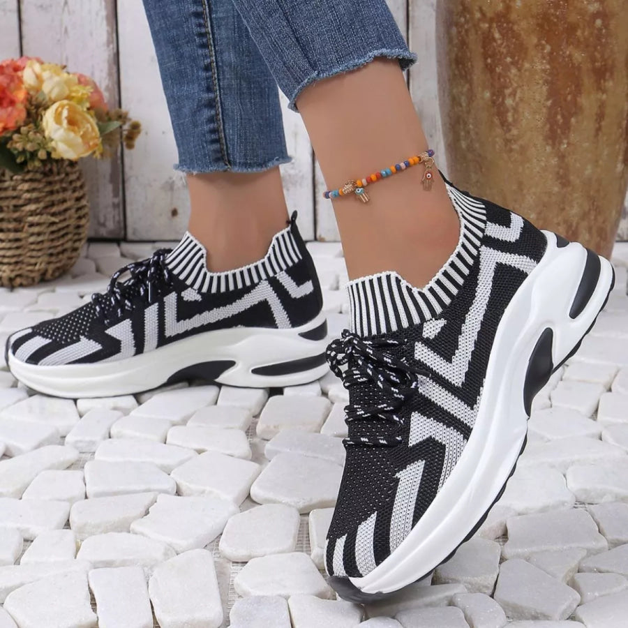 Round Toe Platform Sneakers Apparel and Accessories