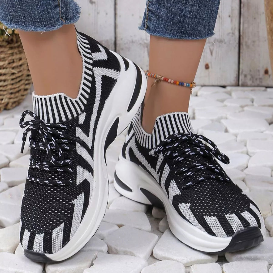 Round Toe Platform Sneakers Apparel and Accessories