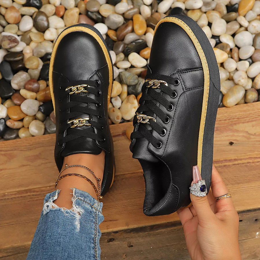 Round Toe Platform Sneakers Apparel and Accessories