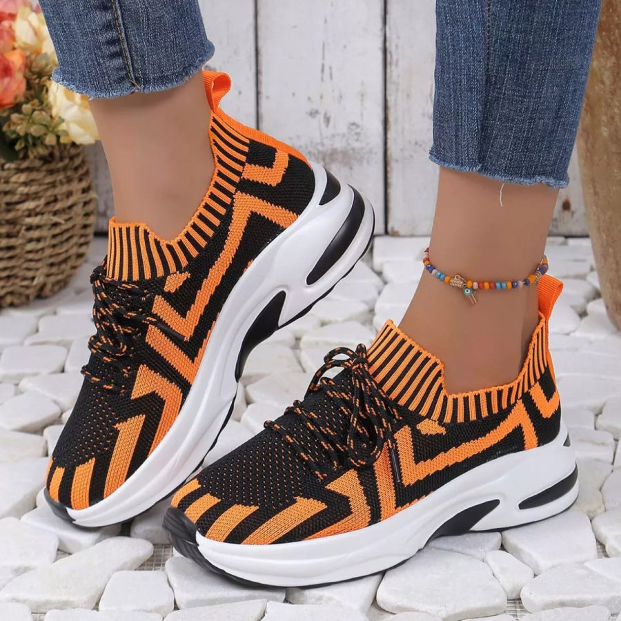 Round Toe Platform Sneakers Apparel and Accessories