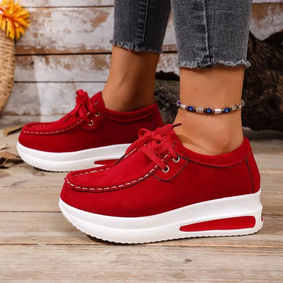 Round Toe Platform Sneakers Apparel and Accessories
