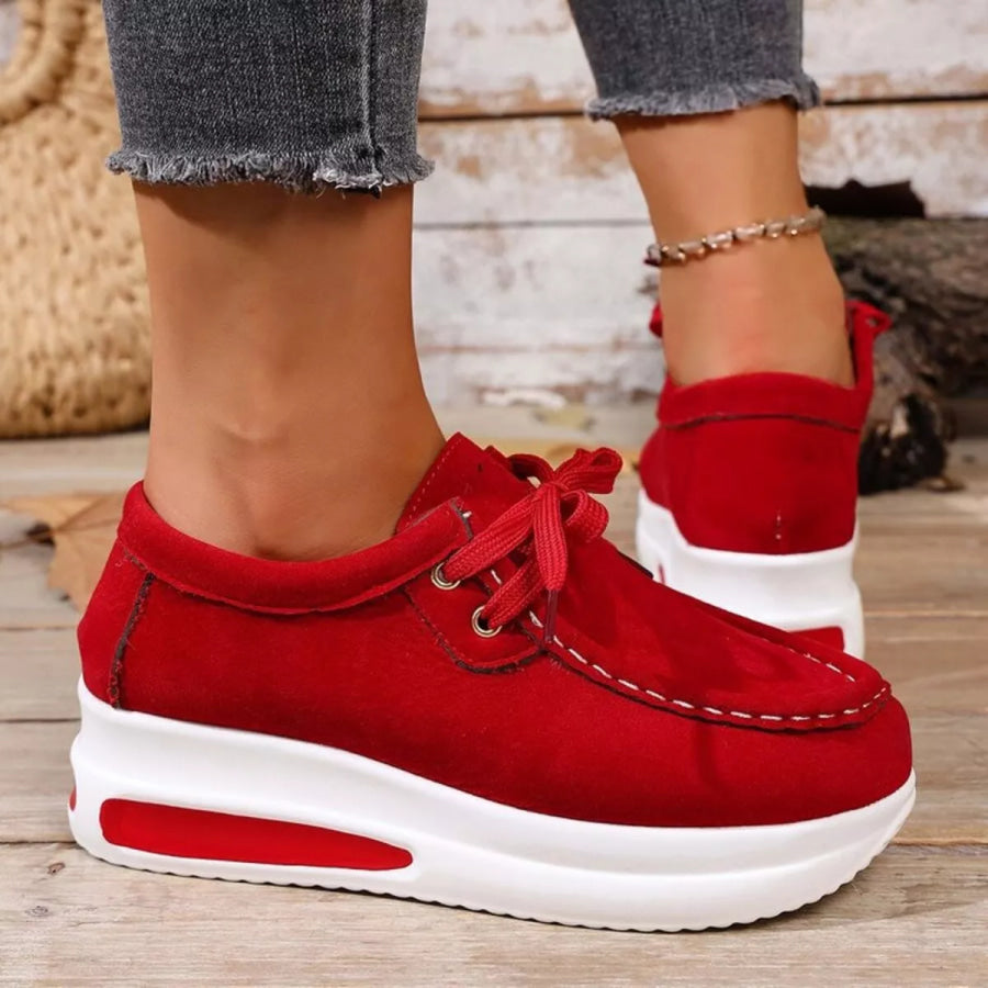Round Toe Platform Sneakers Apparel and Accessories