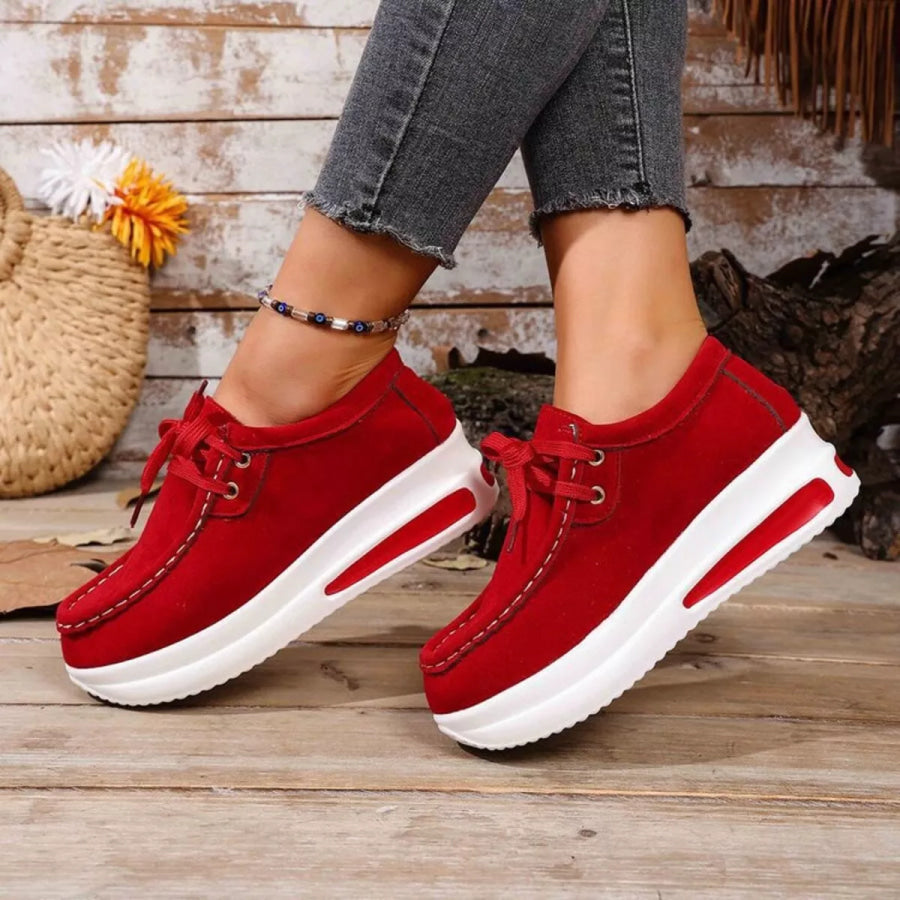 Round Toe Platform Sneakers Apparel and Accessories