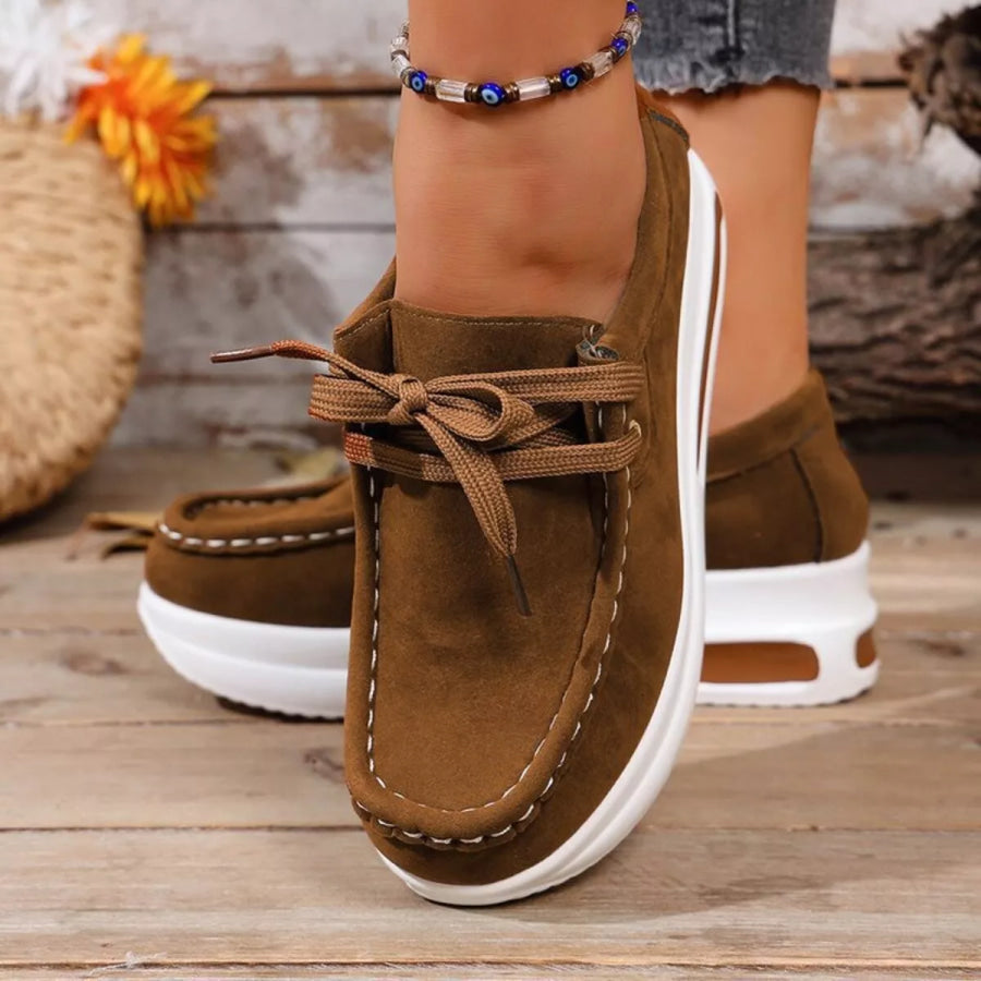 Round Toe Platform Sneakers Apparel and Accessories