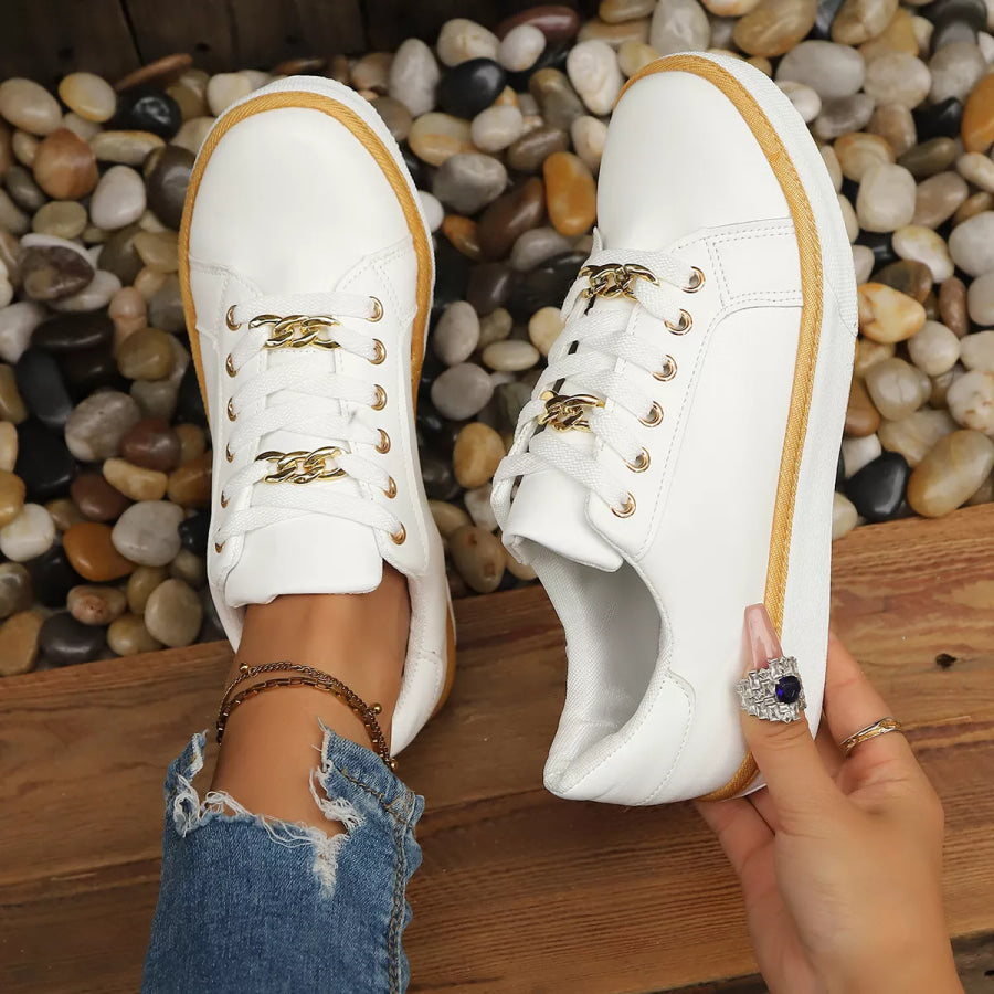 Round Toe Platform Sneakers Apparel and Accessories