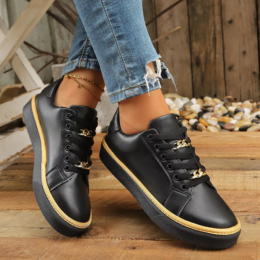 Round Toe Platform Sneakers Apparel and Accessories