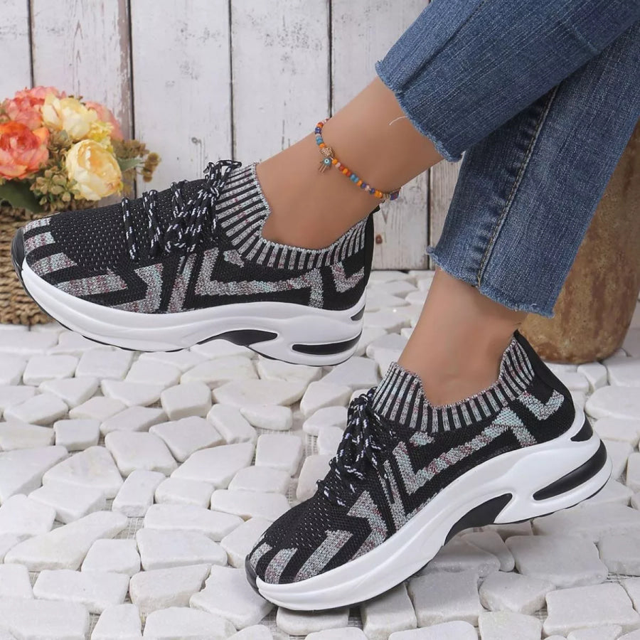 Round Toe Platform Sneakers Apparel and Accessories