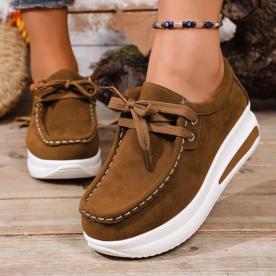 Round Toe Platform Sneakers Apparel and Accessories