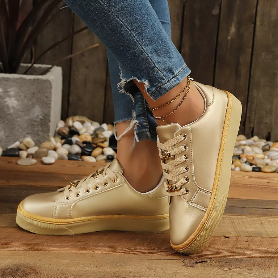 Round Toe Platform Sneakers Apparel and Accessories