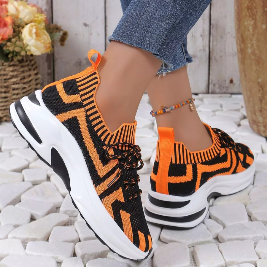Round Toe Platform Sneakers Apparel and Accessories
