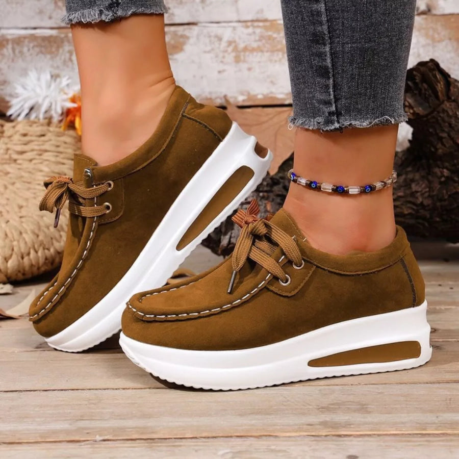 Round Toe Platform Sneakers Apparel and Accessories