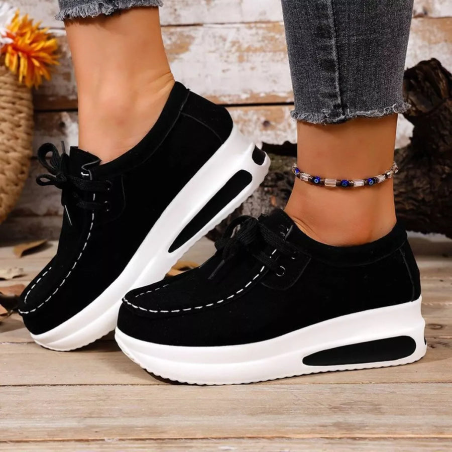 Round Toe Platform Sneakers Apparel and Accessories