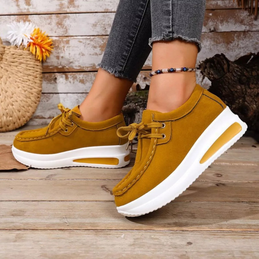 Round Toe Platform Sneakers Apparel and Accessories