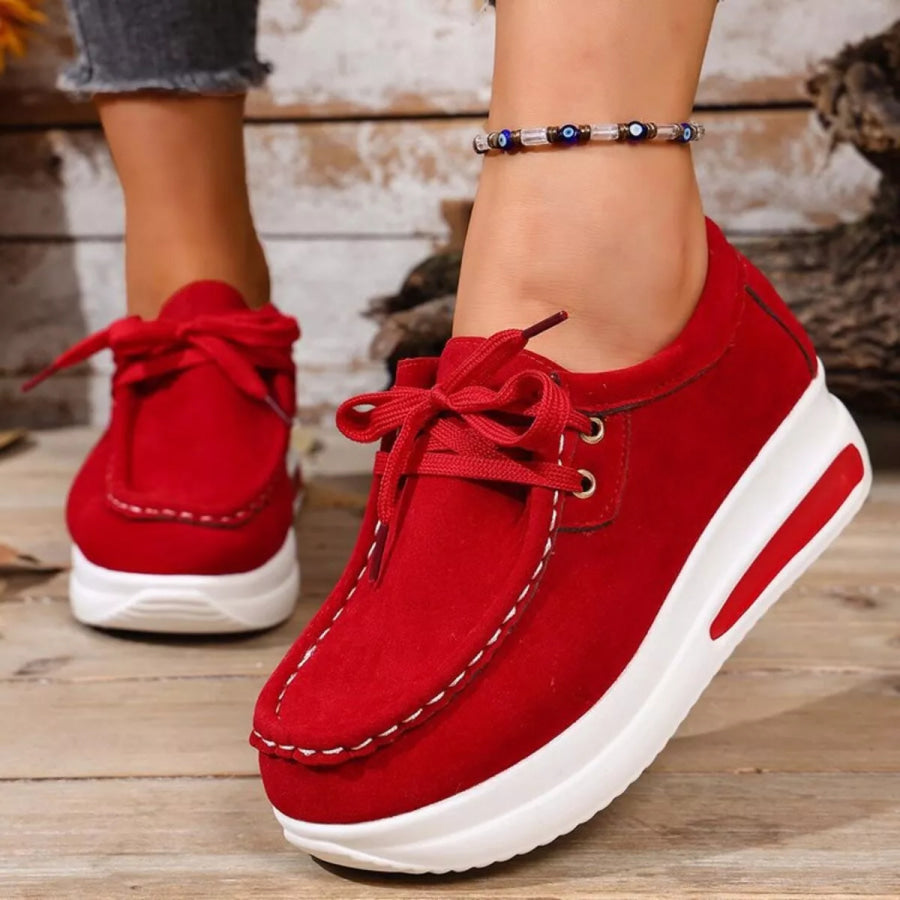 Round Toe Platform Sneakers Apparel and Accessories