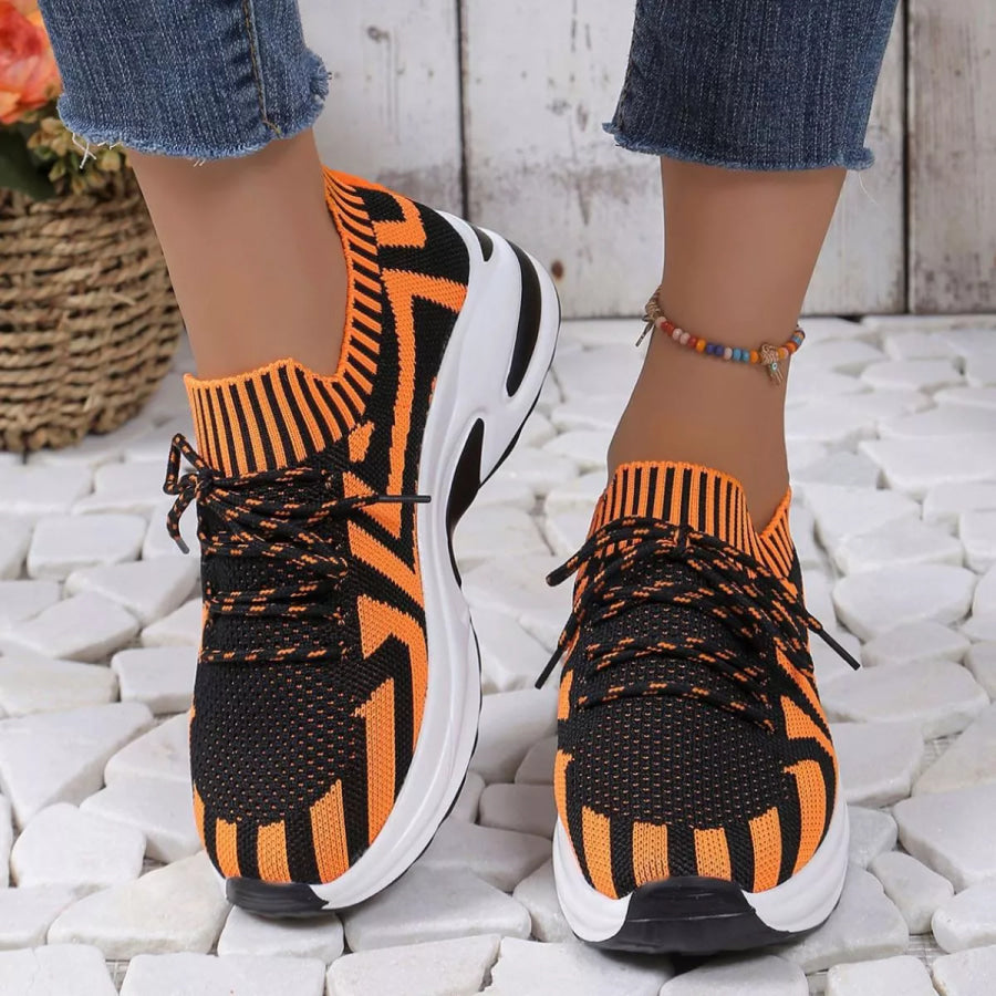 Round Toe Platform Sneakers Apparel and Accessories