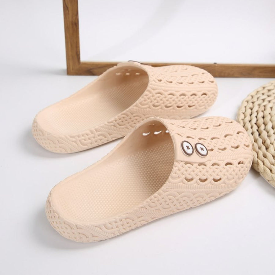 Round Toe PVC Flat Sandals Apparel and Accessories