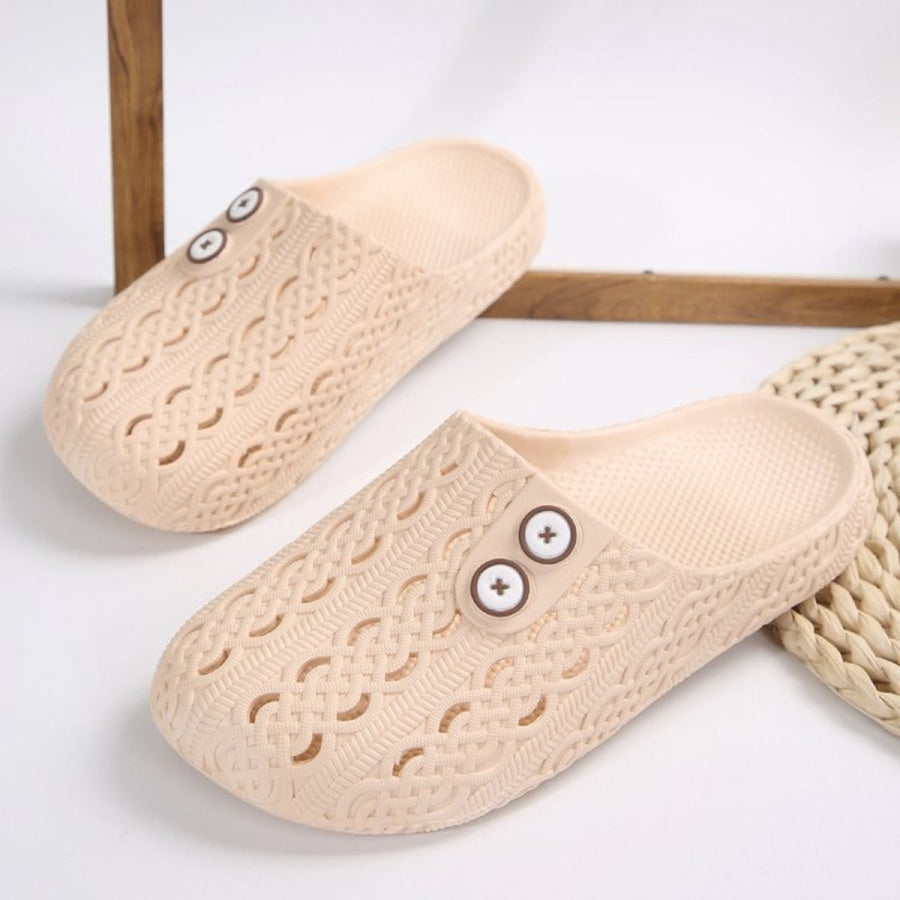 Round Toe PVC Flat Sandals Apparel and Accessories