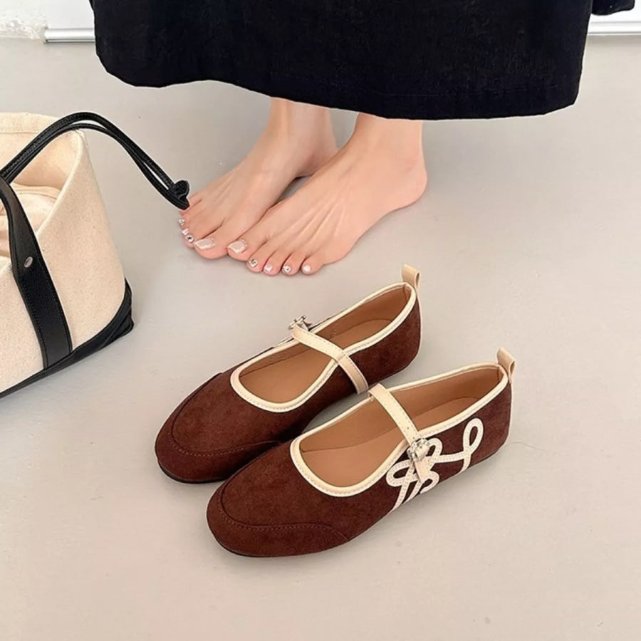 Round Toe Slip-Ons Beige / 36 Apparel and Accessories