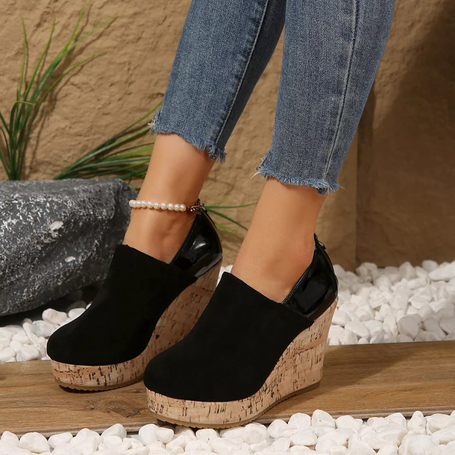 Round Toe Slip-Ons Black / 35 Apparel and Accessories