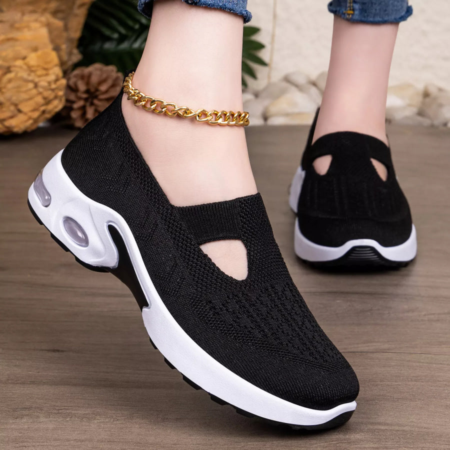 Round Toe Slip-Ons Black / 36 Apparel and Accessories