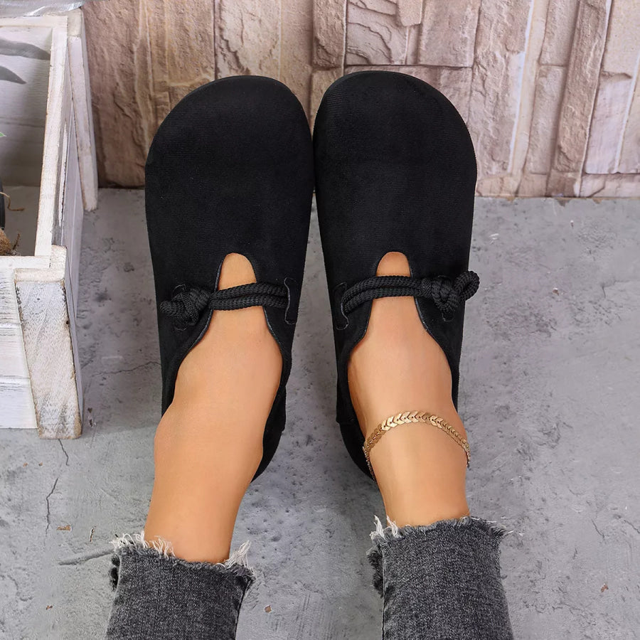 Round Toe Slip-Ons Black / 36 Apparel and Accessories
