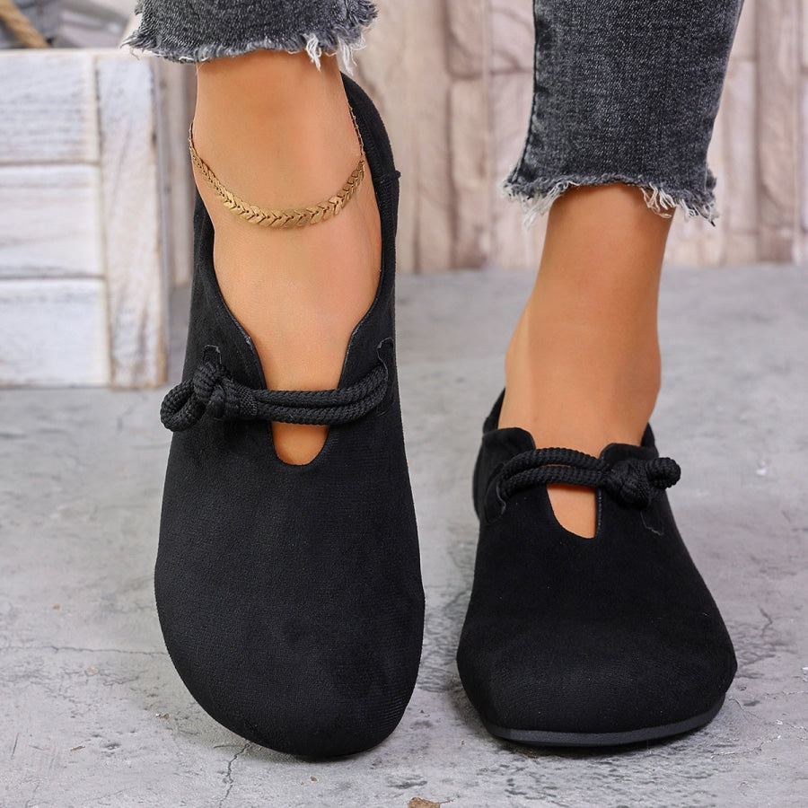 Round Toe Slip-Ons Black / 36 Apparel and Accessories