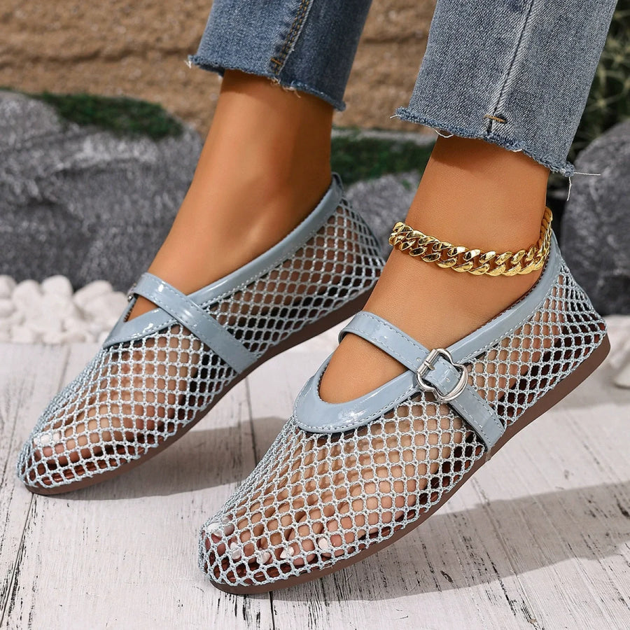 Round Toe Slip-Ons Blue / 36 Apparel and Accessories