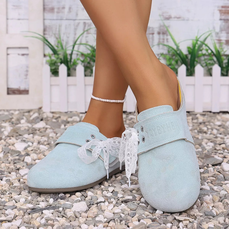 Round Toe Slip-Ons Blue / 36 Apparel and Accessories