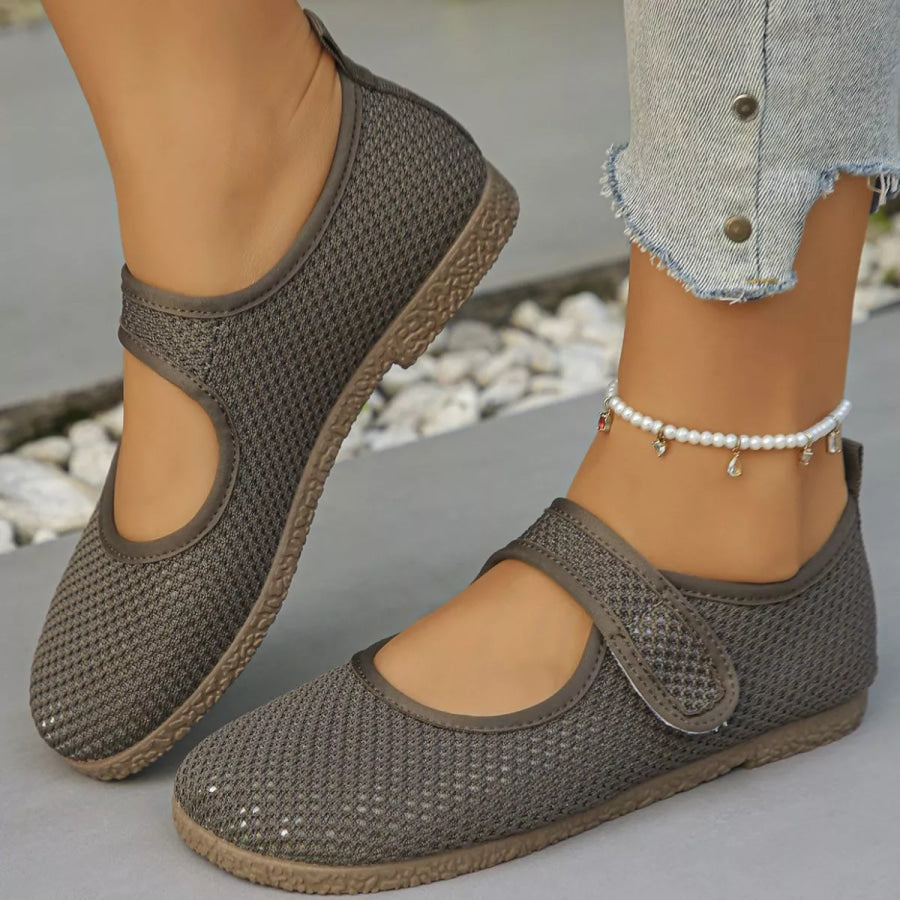 Round Toe Slip-Ons Brown / 36 Apparel and Accessories