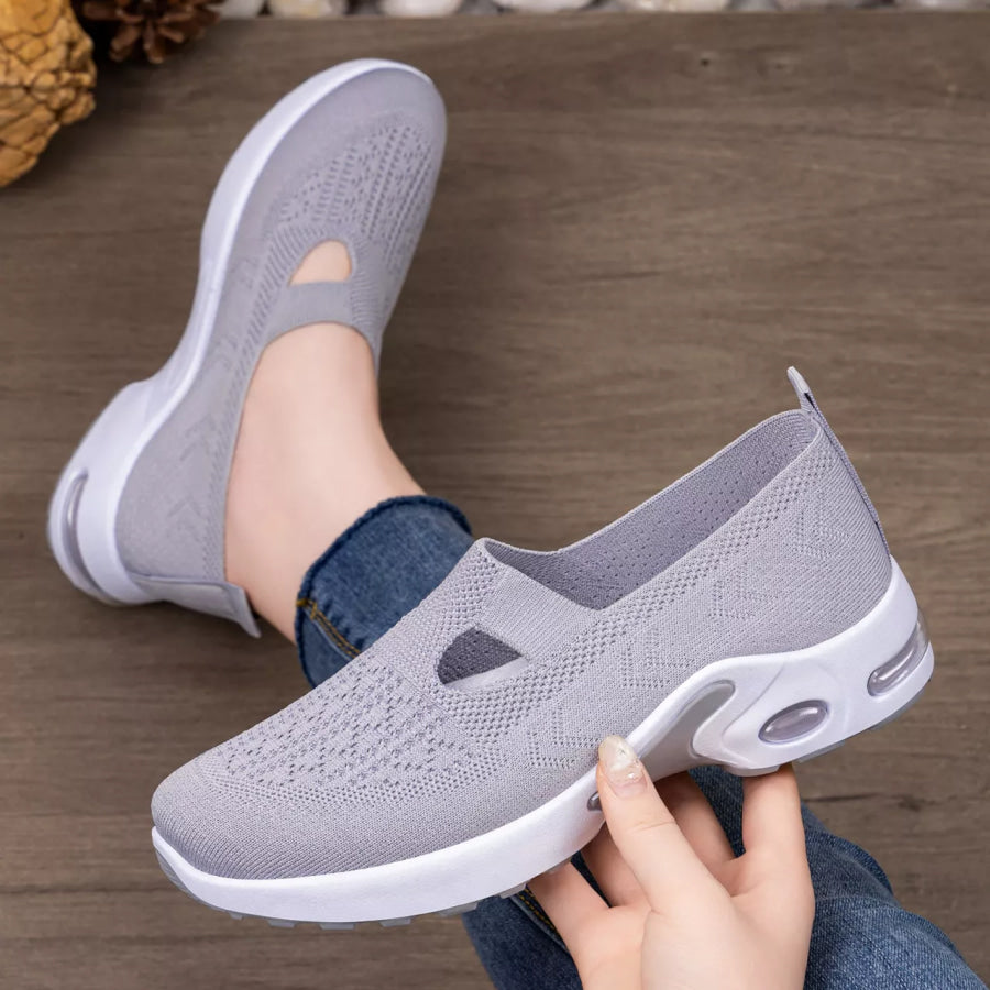Round Toe Slip-Ons Gray / 36 Apparel and Accessories
