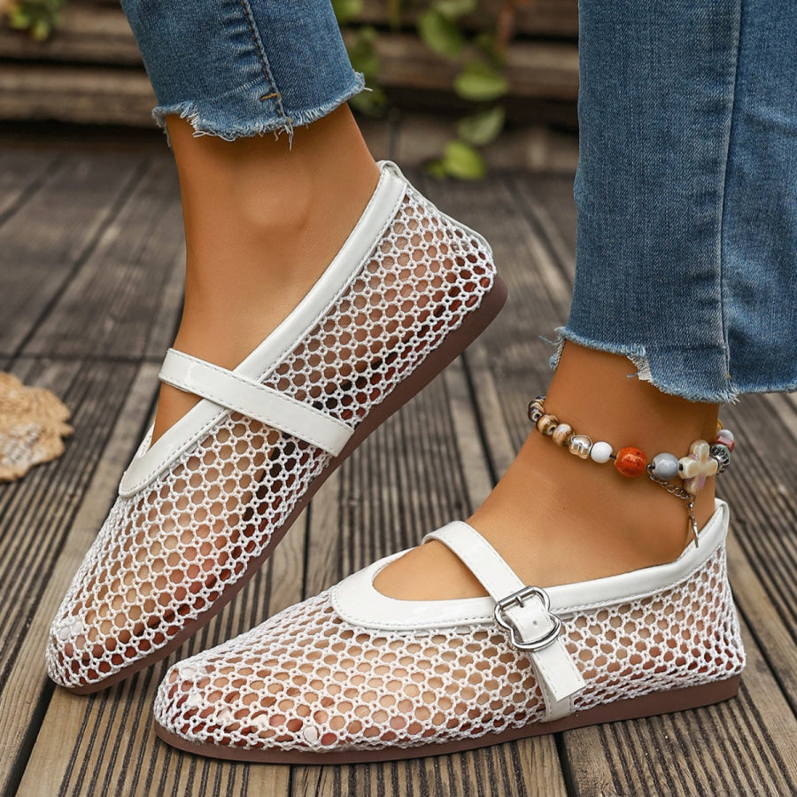 Round Toe Slip-Ons Gray/white / 36 Apparel and Accessories