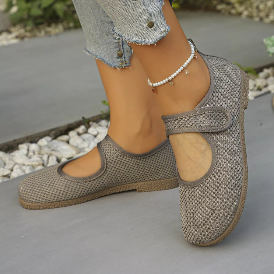 Round Toe Slip-Ons Light Gray / 36 Apparel and Accessories