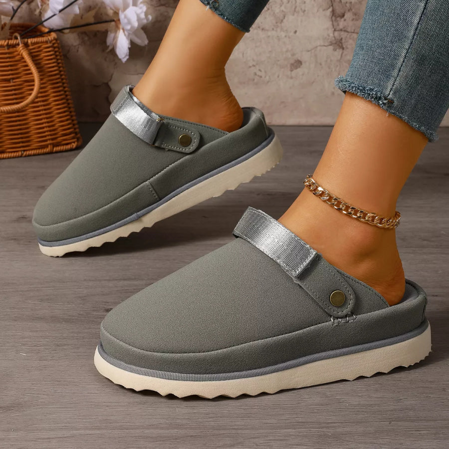 Round Toe Slip-Ons Light Gray / 36 Apparel and Accessories