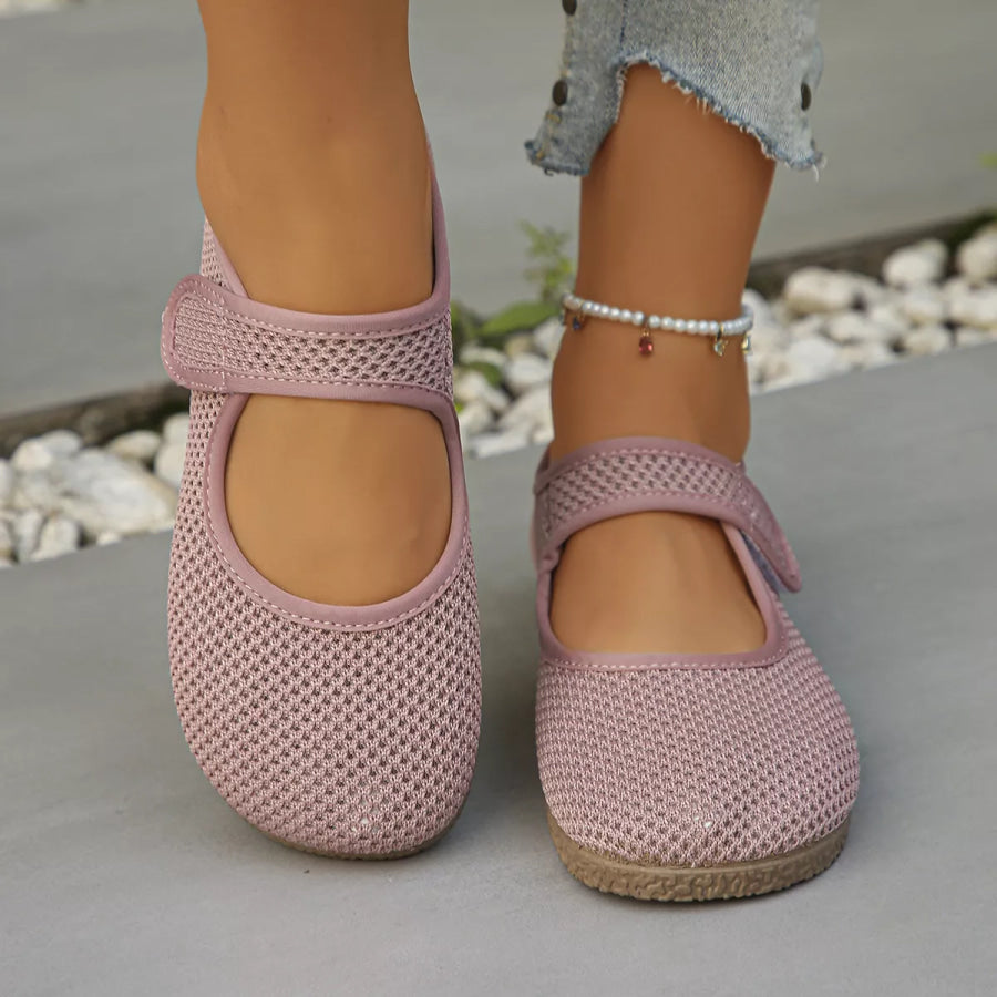 Round Toe Slip-Ons Pink / 36 Apparel and Accessories