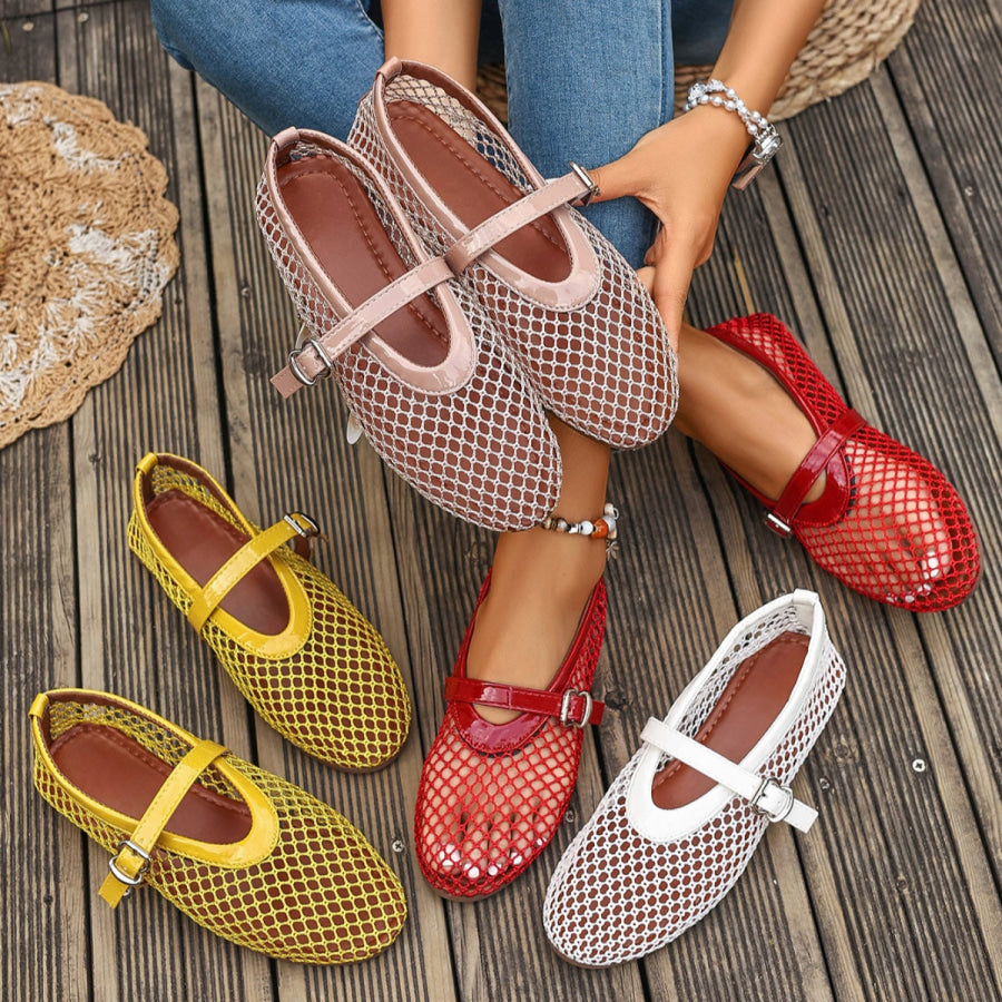 Round Toe Slip-Ons Pink / 36 Apparel and Accessories