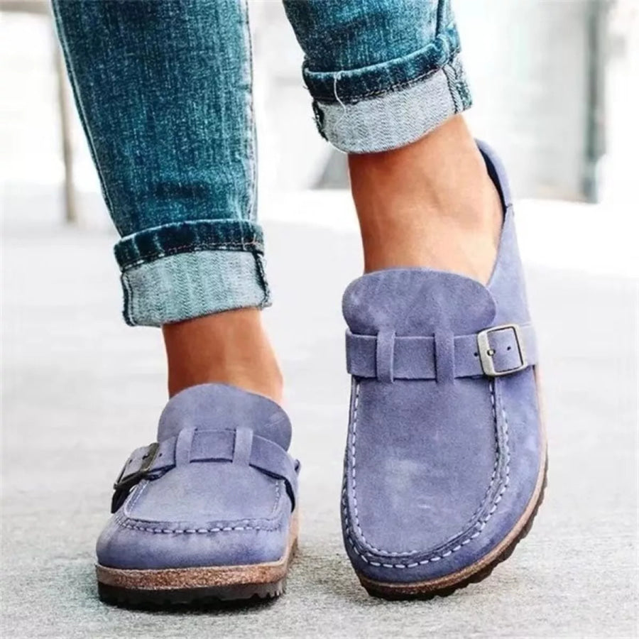 Round Toe Slip-Ons Purple / 35 Apparel and Accessories
