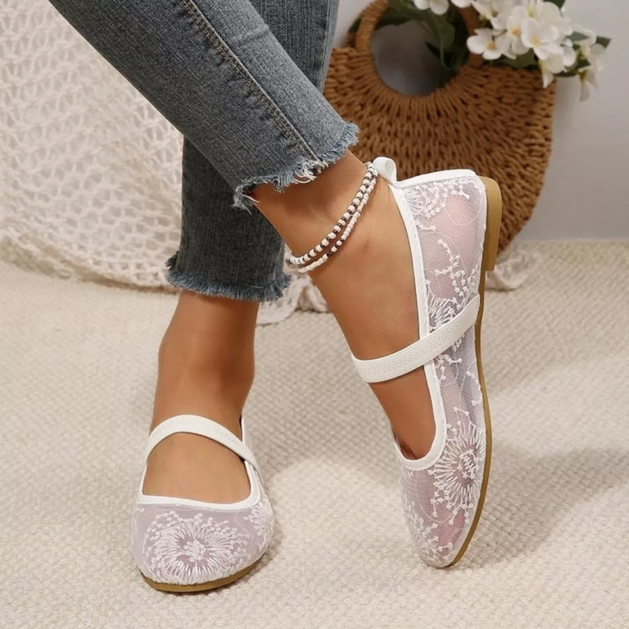 Round Toe Slip-Ons White / 36 Apparel and Accessories