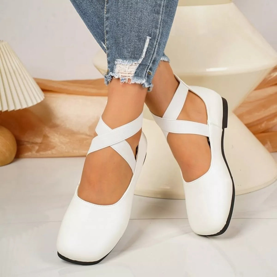 Round Toe Slip-Ons White / 36 Apparel and Accessories