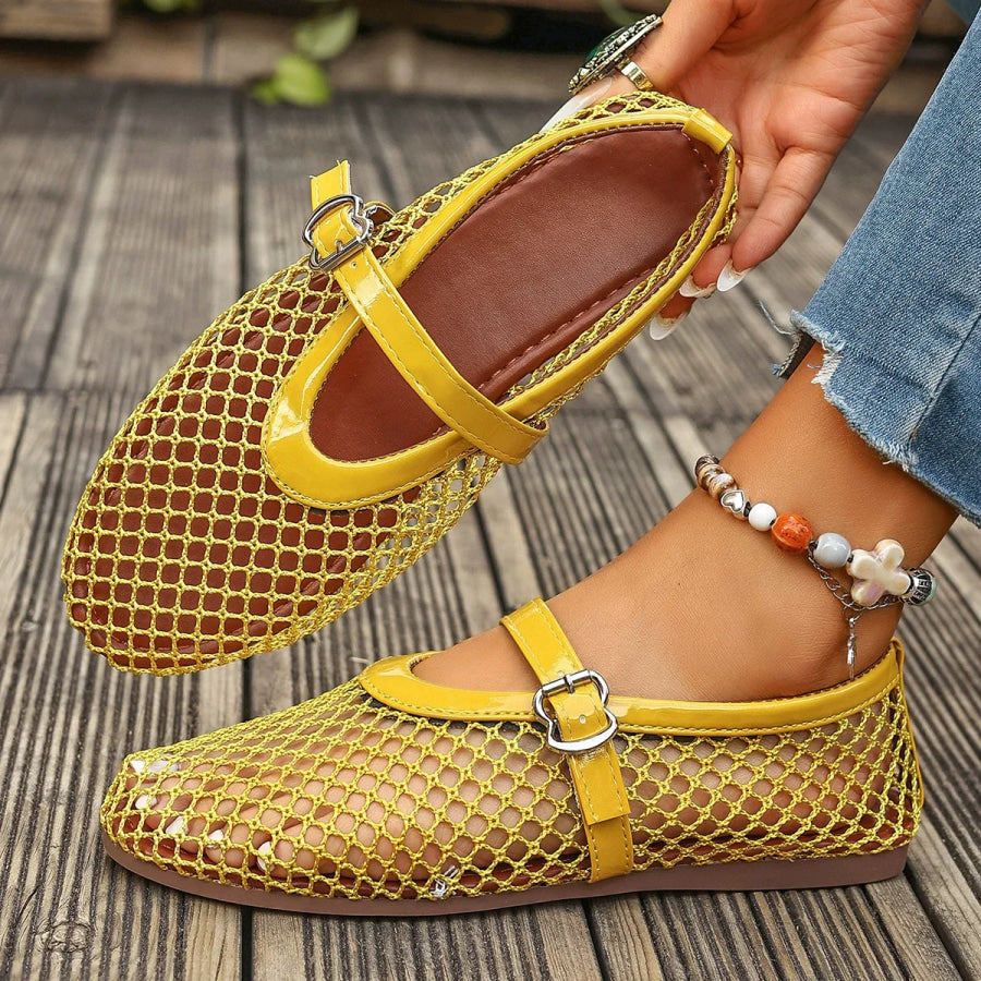 Round Toe Slip-Ons Yellow / 36 Apparel and Accessories