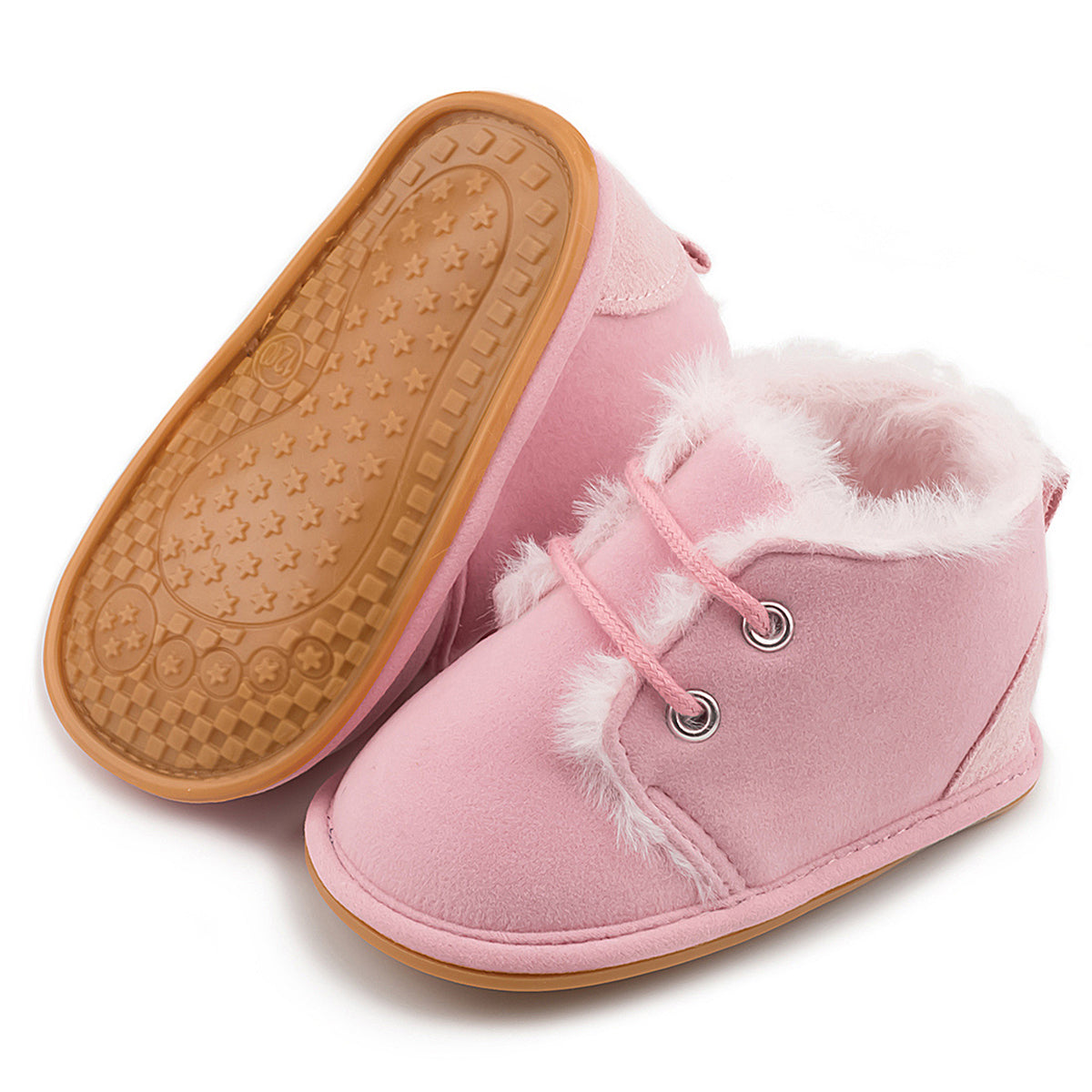 Round Toe Thermal Kid Sneakers Blush Pink / 4C Apparel and Accessories
