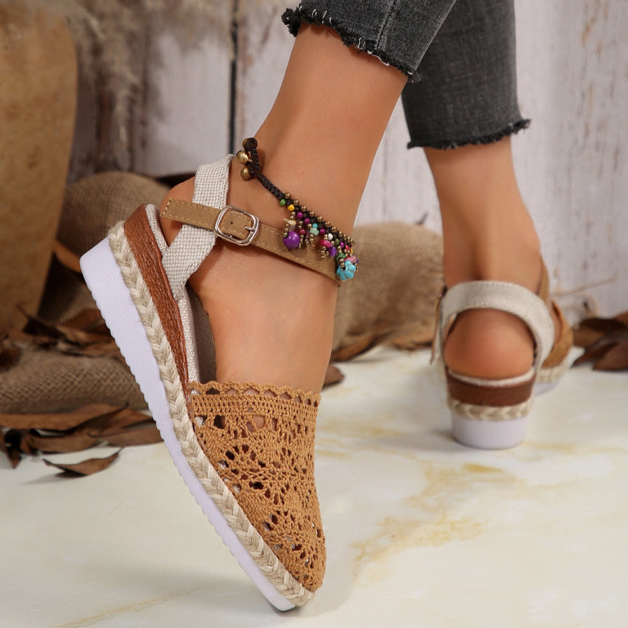 Round Toe Wedge Sandals Apparel and Accessories