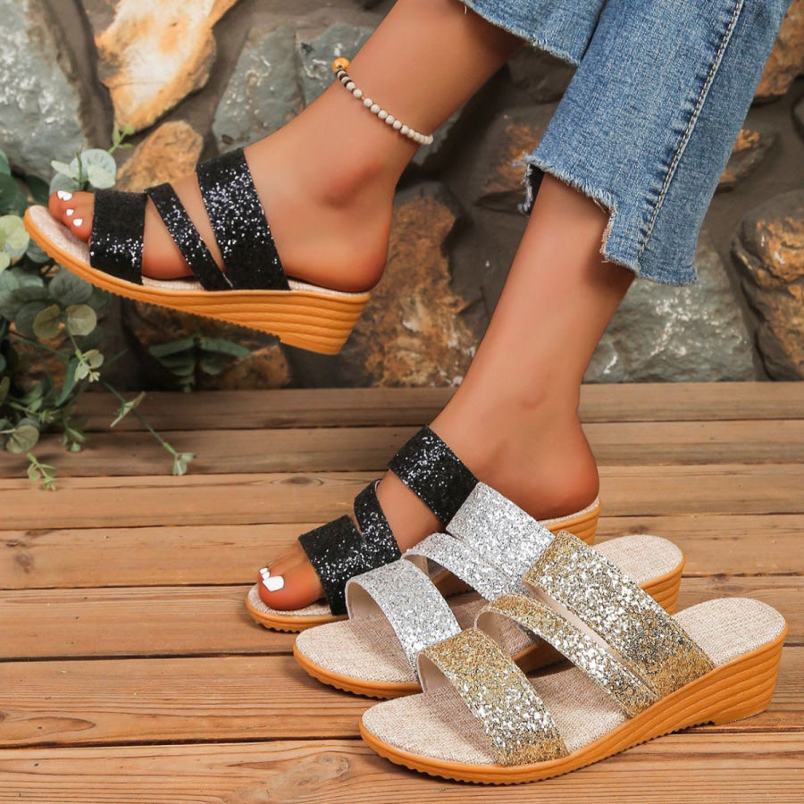 Round Toe Wedge Sandals Apparel and Accessories